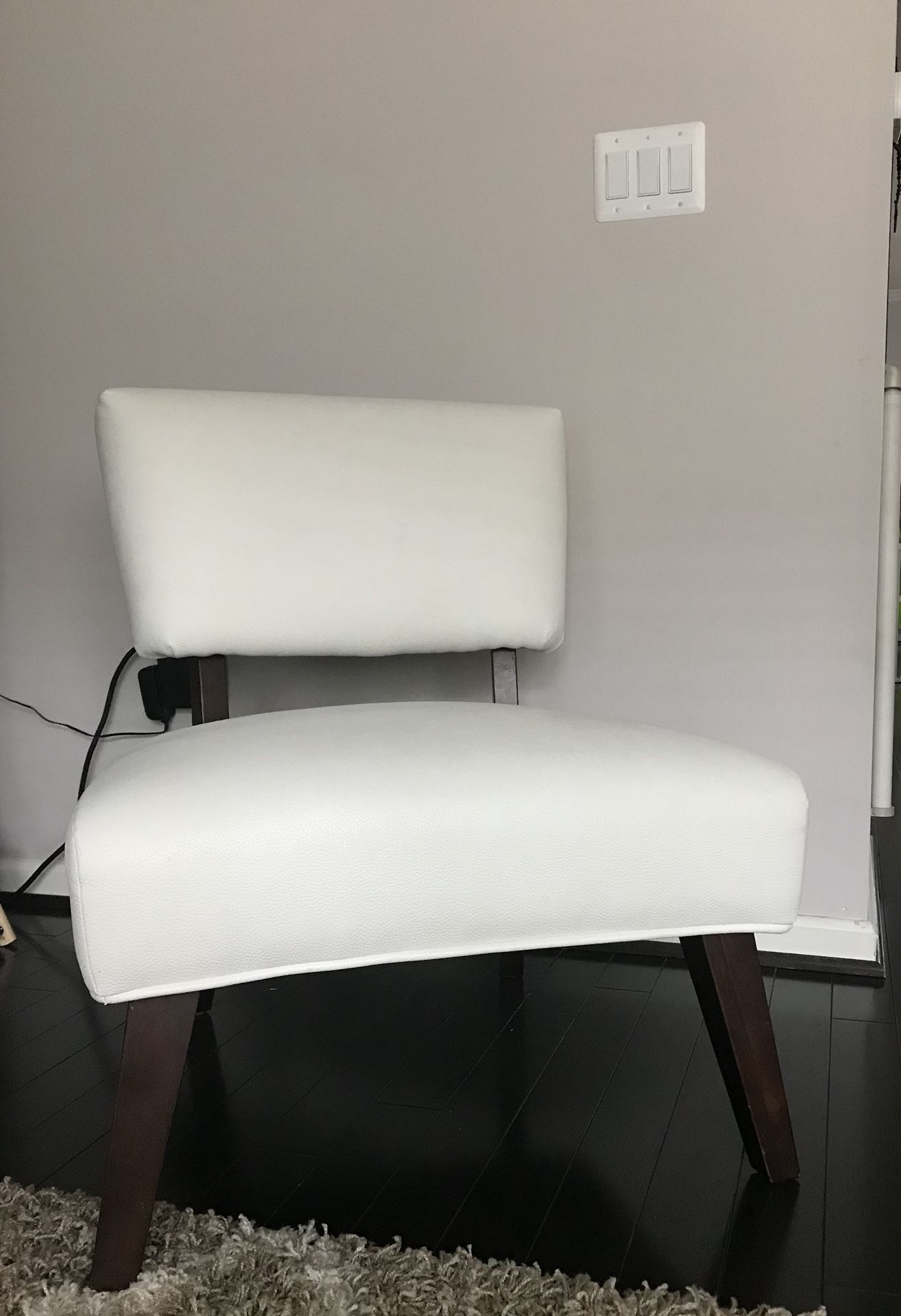 Two (2) White Accent Chairs