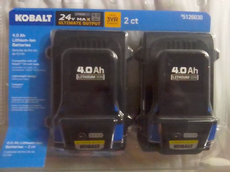 Kobalt 4.0 Batteries