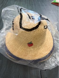 Limited doudou kids woven Hat with embroidered strawberry