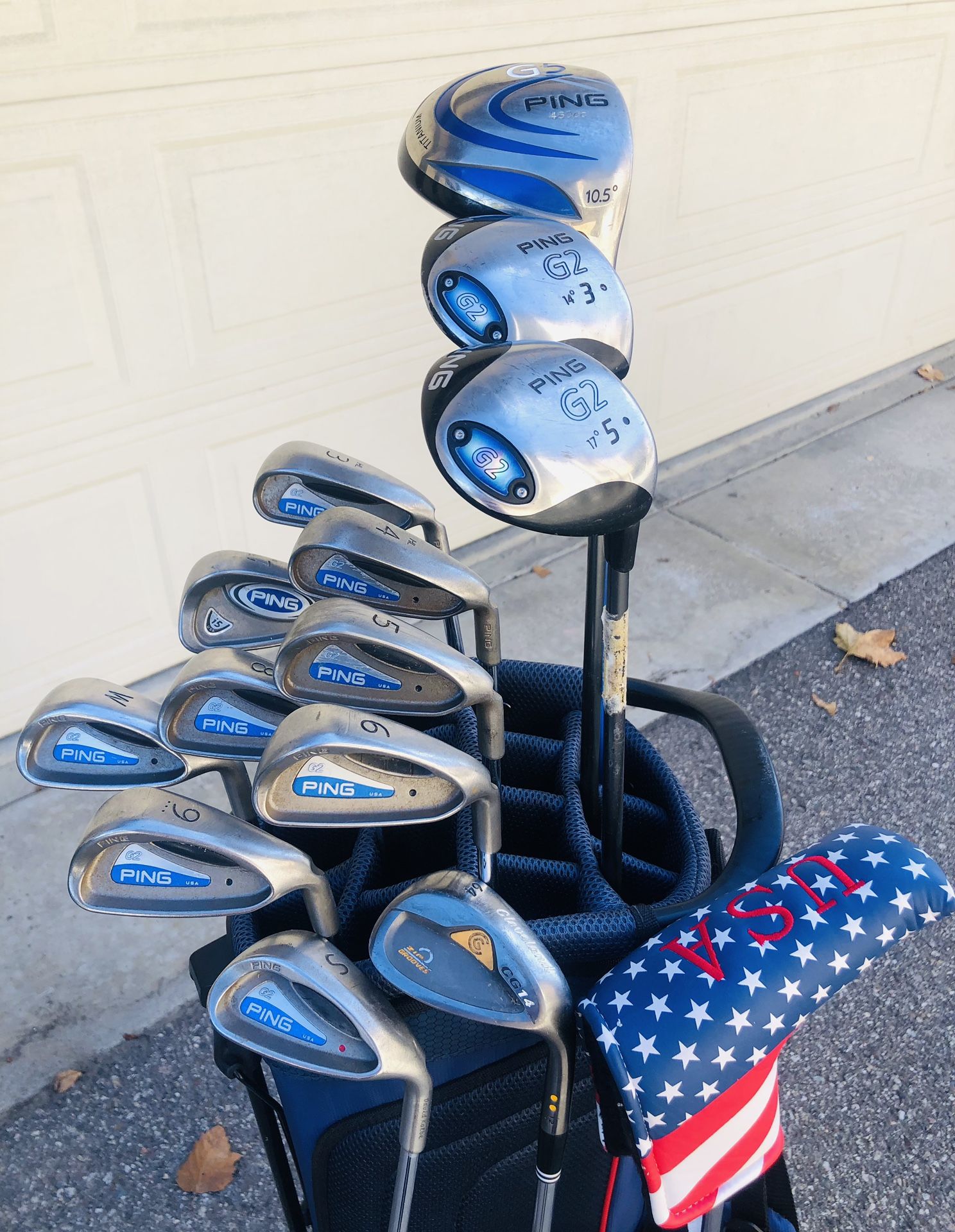 Ping G Golf Set Irons 3–PW, SW with Steel Shafts, Ping G Driver