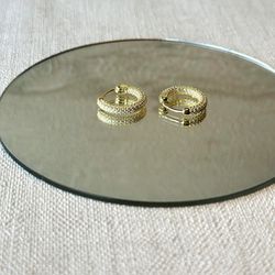 18k gold plated zircon hoop earrings