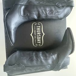 Women’s Cowboy Boots/ Western Rodeo Black Leather Boots Size 8