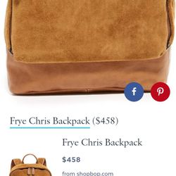 Used Once Fresh FRYE CHRIS BACKPACK