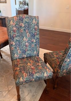 4 custom upholstered dining chairs