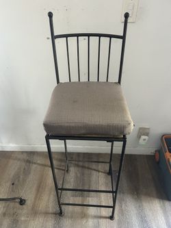 2 High Metal Wood Chairs