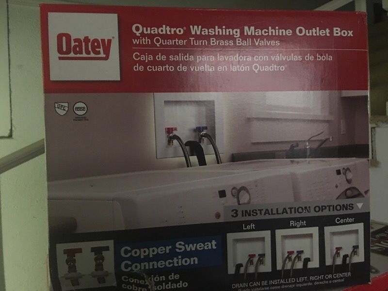 Washing machine outlet box