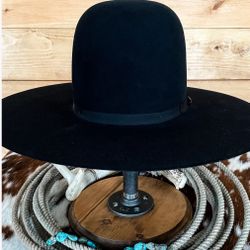 Resistol Showdown 7X Black Open Crown Felt Hat