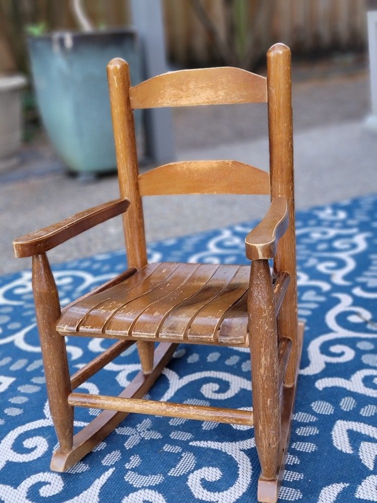 Vintage Wooden Children’s Rocking Chair