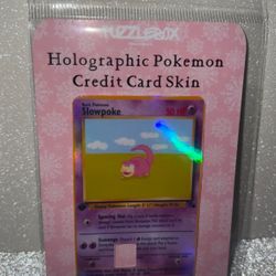 Holographic Slowpoke Pokemon Credit Card Skin ~ Stickers Decal ~ Pokemon Card 