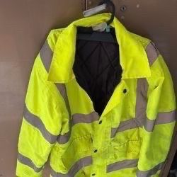 2 Safety Jacket, High-visibility Safety Jacket ,Quilted Jacket . Waterproof And regular one,medium, both for $10