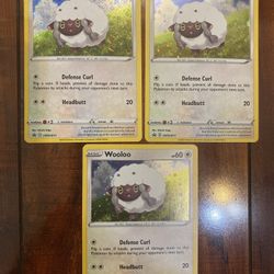 Pokemon Wooloo SWSH011 Black Star Promo Cosmos Holo Lot of 3 NM