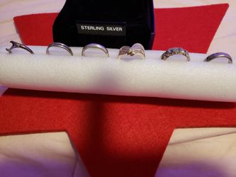 6 Sterling silver stamped gorgeous rings