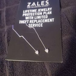 Sterling Silver And White Sapphire Heart Earrings 