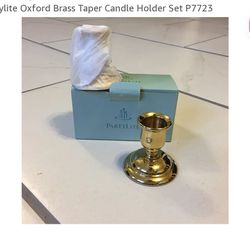 Partylite Oxford Brass Taper Candle Holder Set