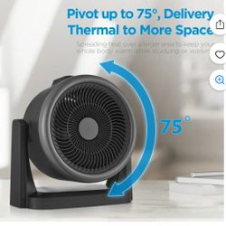 Midea Portable 2-in-1 Space Heater + Fan, MSH23FT3DSB, Black, 