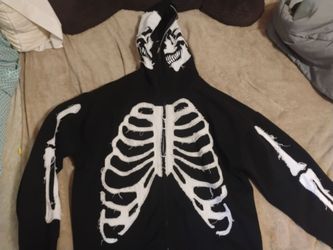 Skeleton zip up sweater