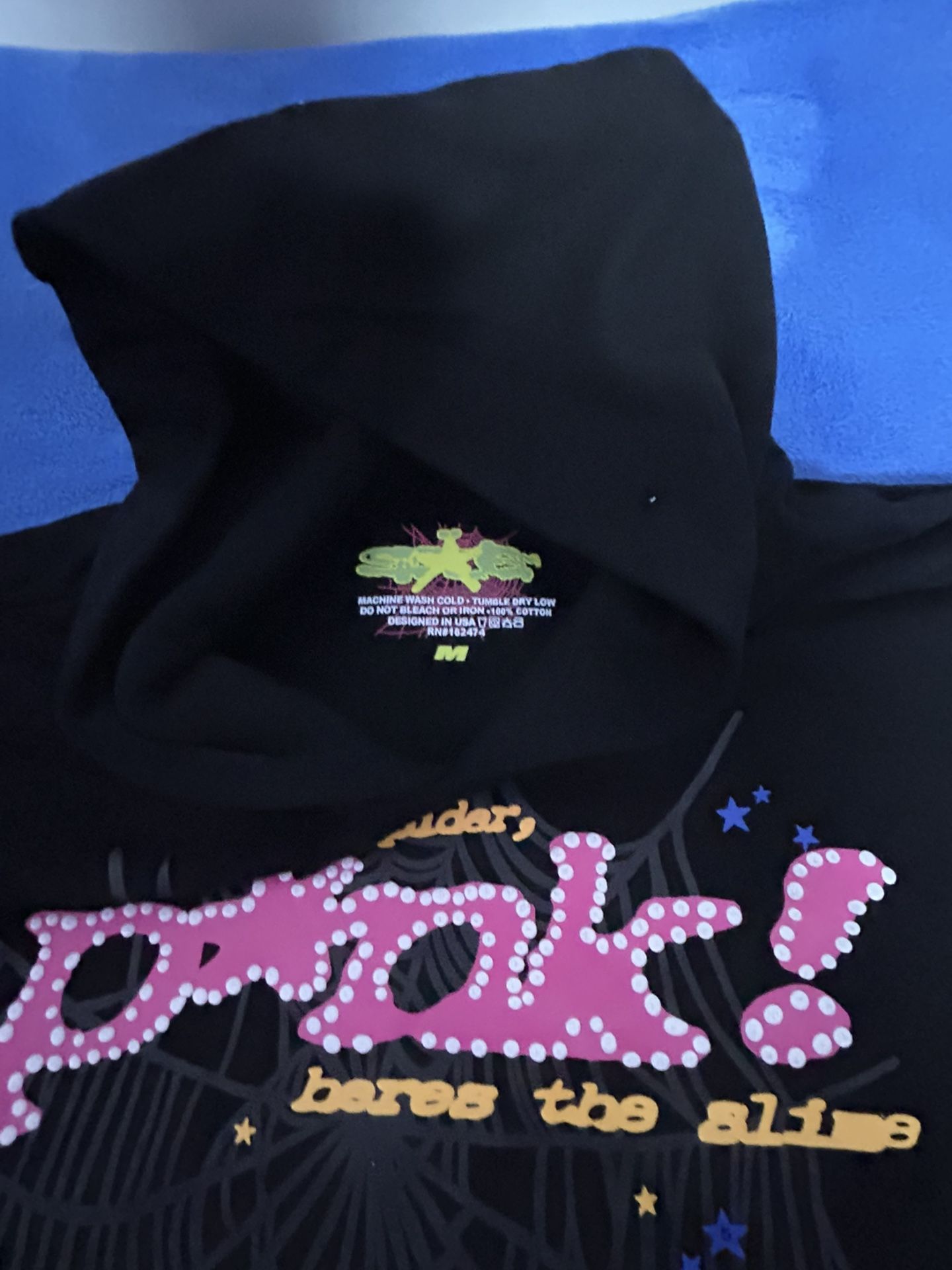 Sp5der P*nk Hoodie Medium