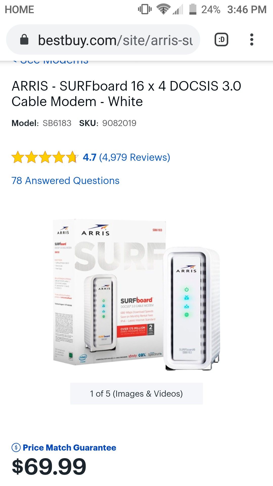 Arris surfboard docsis 3.0 internet network modem