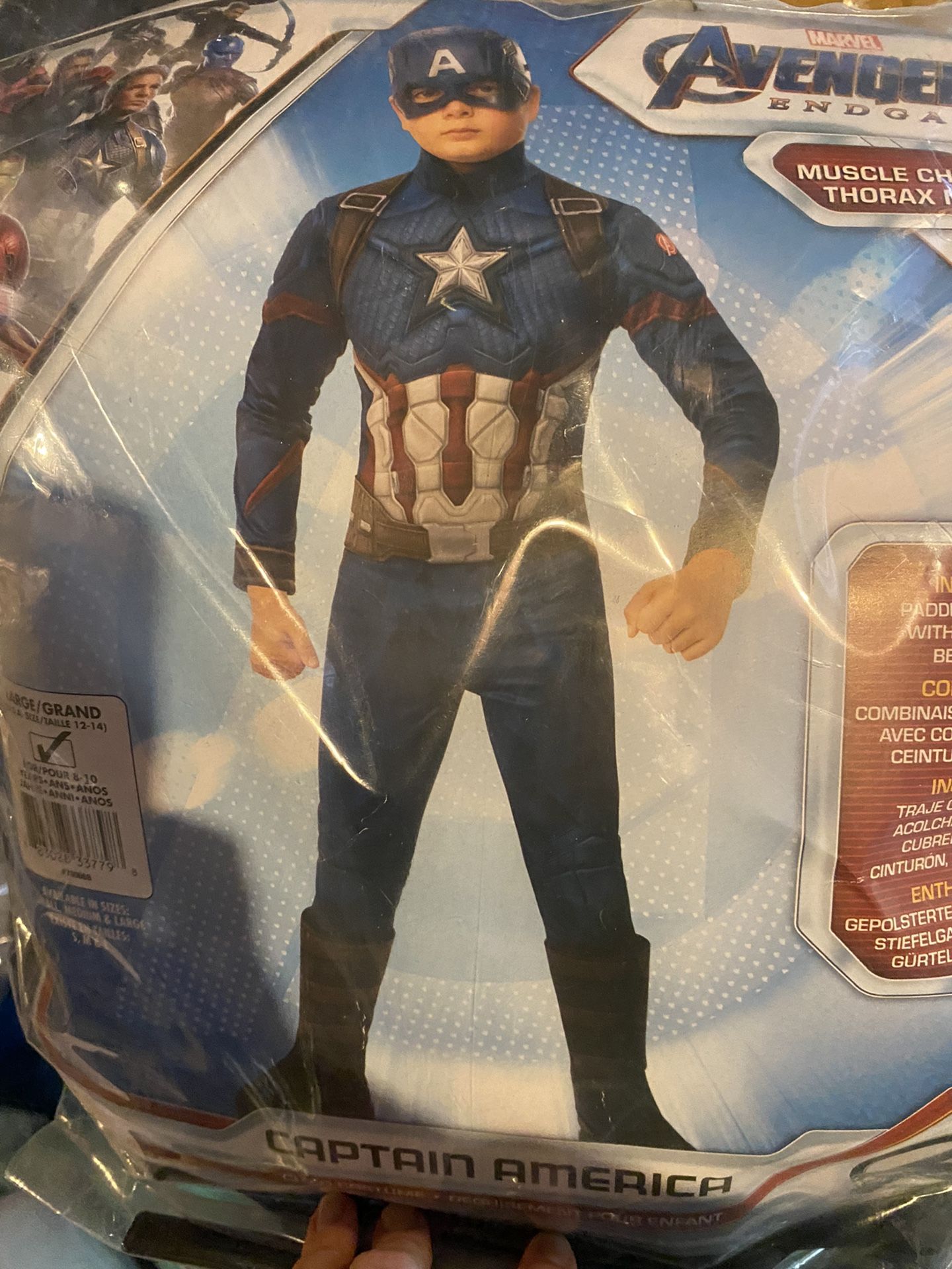 captain America Costume And Shield Size Kids 10-12,  $10