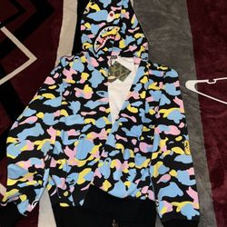 BAPE New Multi Camo 2nd Shark Full Zip Hoodie 