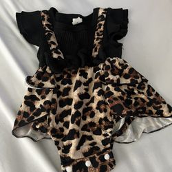 Leopard Print Baby Girl Onesie 