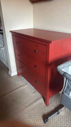 Red dresser drawer