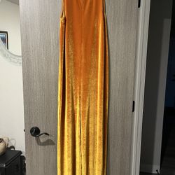 Zara Trafalu Gold Velour Wide Leg  Jumpsuit/ Romper Size S