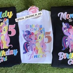My little pony birthday theme shirts 🦄 Do you need custom shirts?
