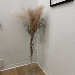 Tall glass vase