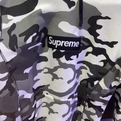 Supreme Box Logo Snow Camo Pullover Hoodie Size Small Rare Hoodie Mint