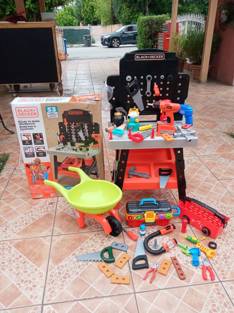 2 Kids Workbench.......1 Box...1 Used. Include Toys