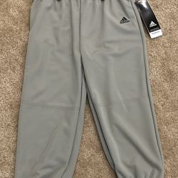 NEW Adidas Youth Softball Pants / Baseball Pants (Grey) - Size Small - Girls Or Boys (Kids Unisex)