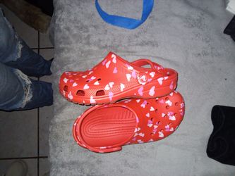 Crocs Classic Clogs Red Heart Print $15.00