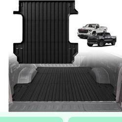 TripleAliners Truck Bed Mat Compatible With 2019-2024 2025 Chevy Silverado/GMC Sierra 1500 Accessories 5'8'' Vehicle Bed Perfectly Flush All Weather P