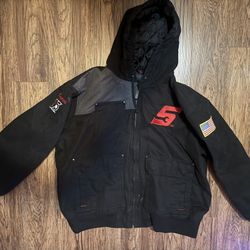 Snap-On Tools 95th Anniversary US Flag Cotton Canvas Work Jacket Hooded Mens 2XL