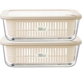 Glass Food Containers 2pack
