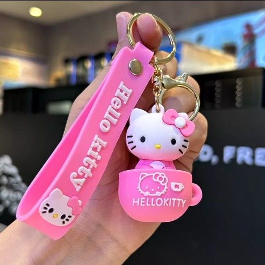 Hello Kitty Teacups Cute Pvc Keychain Backpacks Pendant - NEW!