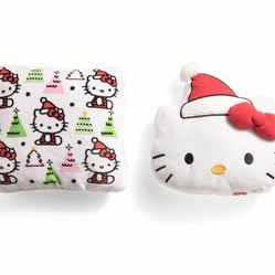 Hello Kitty Christmas Pillow Set - 18" Square & Head-Shaped Plush Pillows (2024)