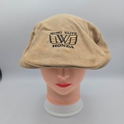 Vintage Wing Elite Tan CorduroyFlat Cap NewsboyHatAdjustable Snapback. 6