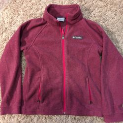 Kids Fleece Full Zip, Size Youth Medium, Columbia, Red