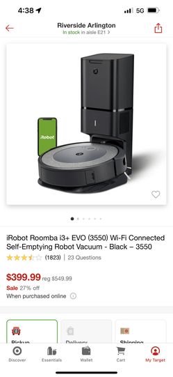 Roomba I3+ Self Emptying With Charging Station