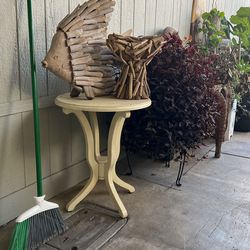 Side Table And Wooden Fish Included