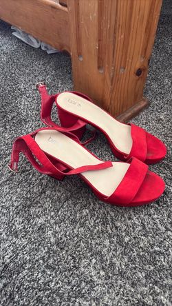 Bar III Red Block Heel Sandals