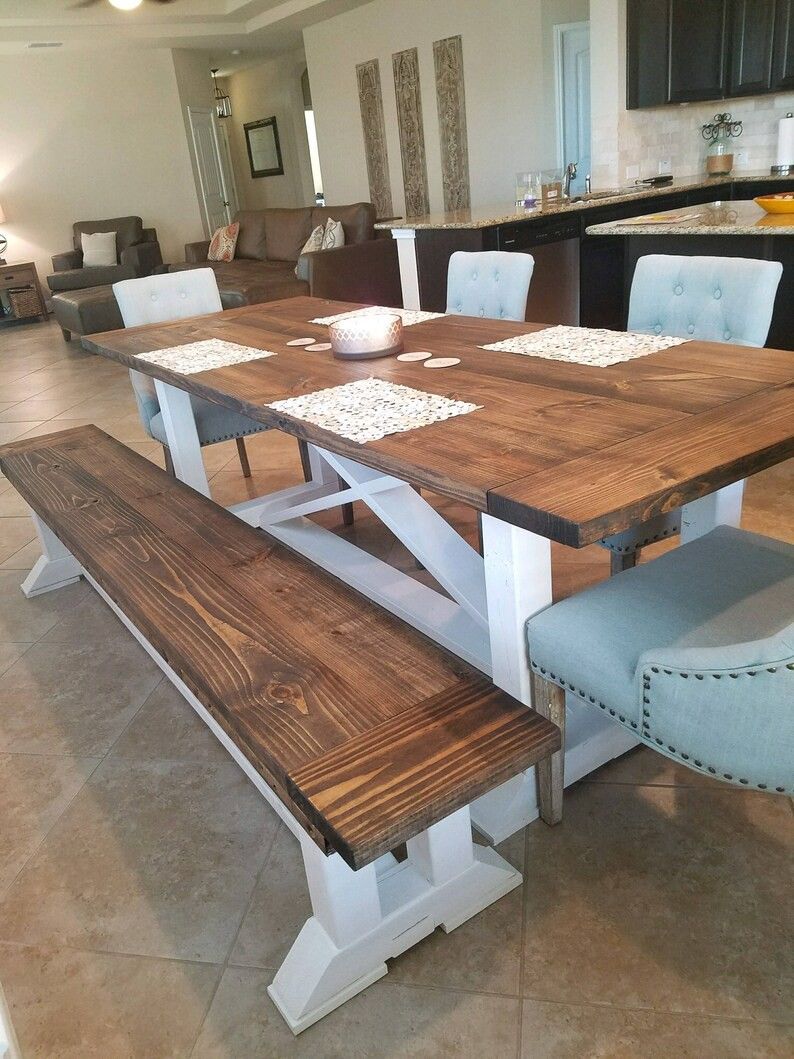 Custom Designed Farmhouse Style Dining Tables.