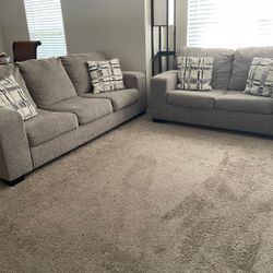 Sofa, Love Seat and Cushions