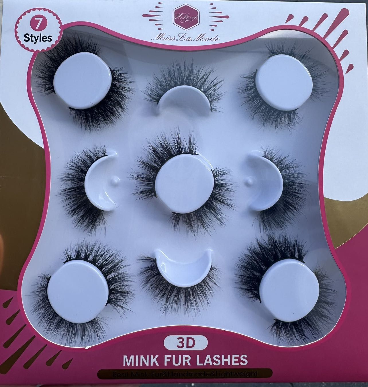 7-styles 3D eyelashes set, new: