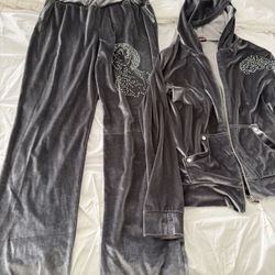 Women's velvet zip jacket with pants Small