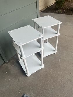 Great deal 3 perf condition white end or side tables