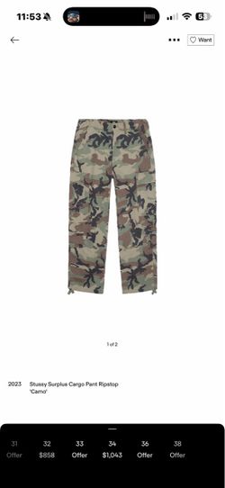 Stussy Camo Pants Sz 34