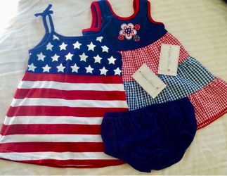 New with tags, 3 pc toddler dress set size 6-9 months